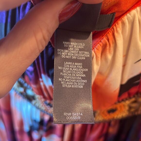 Bisou Bisou Michele Bohbot Beaded Floral Dress Sz 16 Multicolor Knee Length - Picture 10 of 11